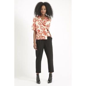 NWOT TopShop Floral Wrap Blouse